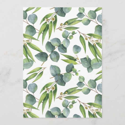 Carte Elégante Wreath Eucalyptus Voudrait-Elle Plutôt Jo (Dos)