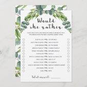 Carte Elégante Wreath Eucalyptus Voudrait-Elle Plutôt Jo (Devant / Derrière)