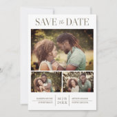Carte Elegante y simple Boda de fotos de 3 Personalizado (Devant)