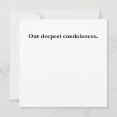Carte Élégantes condoléances de repos en paix (Dos)