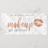 Carte Élégantes lèvres en or rose en cuivre et maquillag (Devant / Derrière)