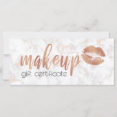 Carte Élégantes lèvres en or rose en cuivre et maquillag (Devant)