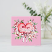 Carte Élégantes Roses Romantiques et Saint-Valentin du C (Debout devant)