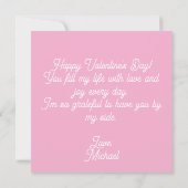 Carte Élégantes Roses Romantiques et Saint-Valentin du C (Dos)