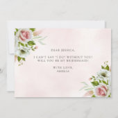 Carte Élégantes Roses Roses Roses Roses Serez-Vous Ma Ca (Dos)