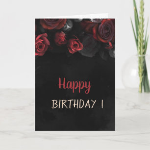 Carte Elegantes Roses Rouges Gothiques Anniversaire