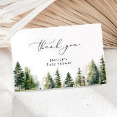 Carte Élégants pins de la forêt bébé douche merci