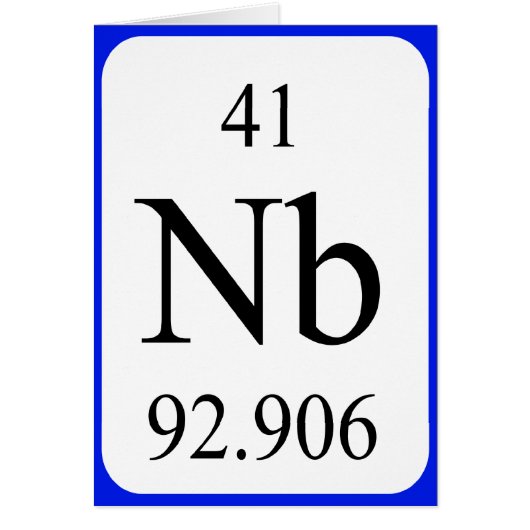 Carte Element 41 - Niobium blanc (Devant)