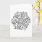 Carte Élément arrondi inspiré (Fleur jaune)