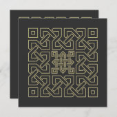 Carte élément calligraphie arabe symbole ornement islami (Devant / Derrière)