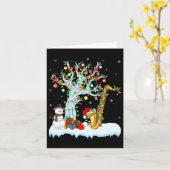 Carte Élément de Noël Saxophone Éclairage de l'arbre de  (Fleur jaune)