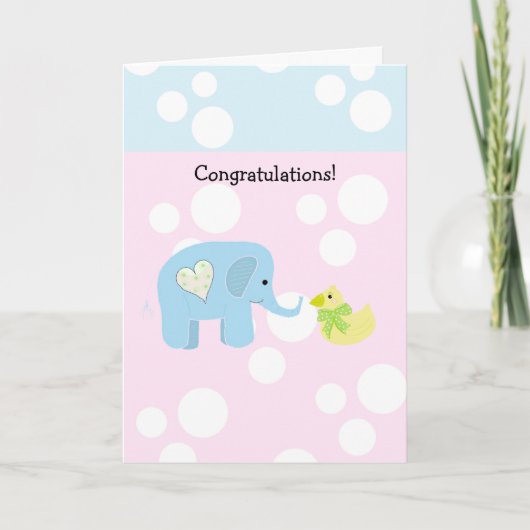 Carte Élément et bébé pois félicitations (Devant)