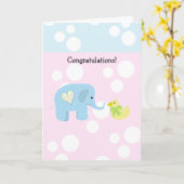 Carte Élément et bébé pois félicitations (Fleur jaune)