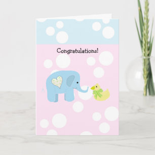 Carte Élément et bébé pois félicitations