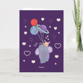 Carte Élément et Lapin Montgolfière spatiale | Fantaisis (Dos)