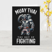 Carte Élément Muay Thai - Kickboxing et éléphant thaï (Fleur jaune)
