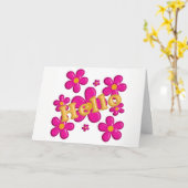 Carte Élément rose floral. Bonjour . (Fleur jaune)