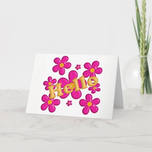 Carte Élément rose floral. Bonjour . (Devant)