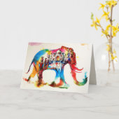 Carte Élément vintage voyage Inde éléphant aquarelle amo (Fleur jaune)
