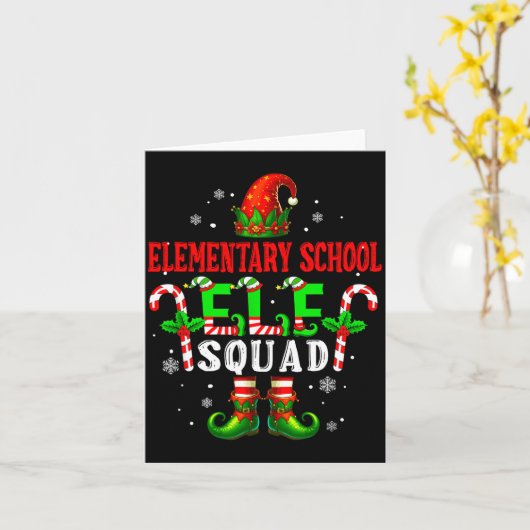 Carte Elementary School Elf Squad Xmas Elf Hat Scute Ss  (Fleur jaune)