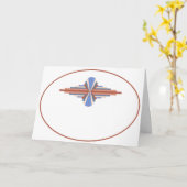 Carte Éléments Art déco en or rose & bleu (Fleur jaune)