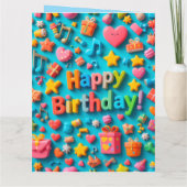 Carte Éléments colorés de célébration d'anniversaire (Dos)