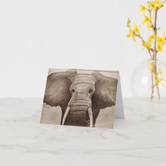 Carte Eléphant (Fleur jaune)