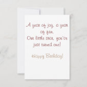 Carte Éléphant 1er anniversaire Vintage Boho (Dos)