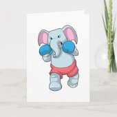 Carte Éléphant à la boxe avec des gants de boxe (Devant)
