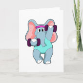 Carte Éléphant à l'entraînement de force avec haltères (Devant)