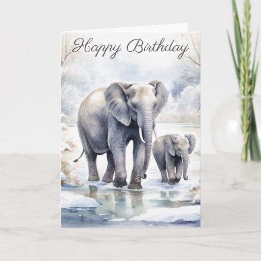 Carte Elephant and Baby (Devant)