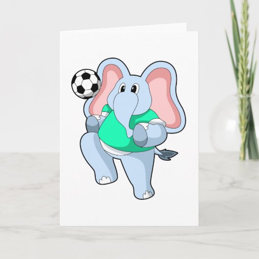 Carte Elephant as Soccer player with Soccer.PNG (Devant)