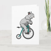Carte Éléphant au cirque avec bicyclette (Devant)