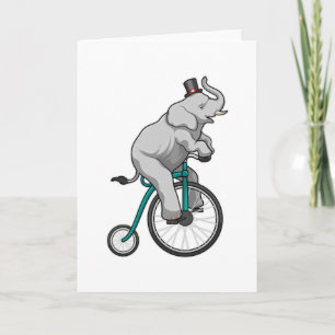 Carte Éléphant au cirque avec bicyclette