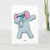 Carte Éléphant au dab de danse hip hop (Dos)