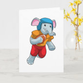 Carte Elephant au football (Fleur jaune)