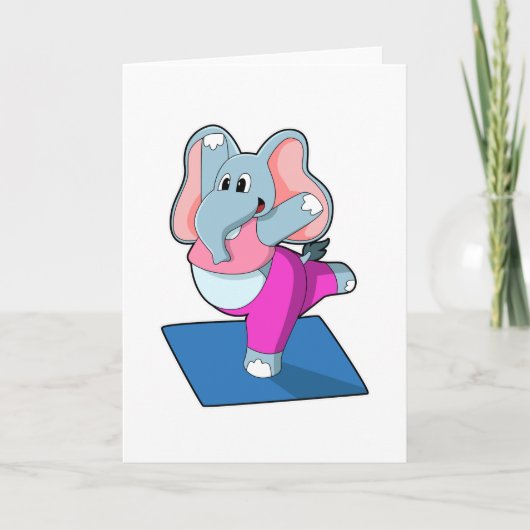 Carte Éléphant au yoga Étirements en position debout (Devant)