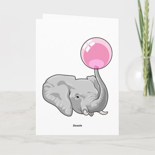 Carte Éléphant avec ballon (Dos)