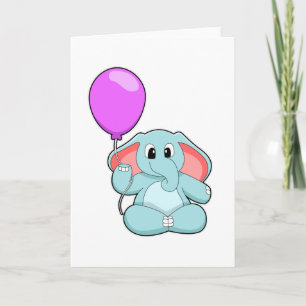 Carte Eléphant avec ballon