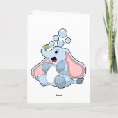Carte Éléphant avec bulles d'eau (Dos)