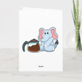 Carte Éléphant avec cafetière (Dos)