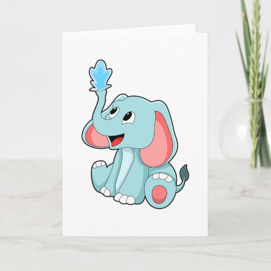 Carte Éléphant avec de l'eau (Devant)