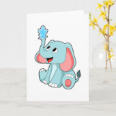 Carte Éléphant avec de l'eau (Fleur jaune)