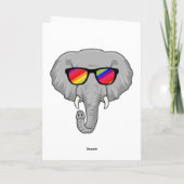 Carte Éléphant avec des lunettes de soleil (Dos)