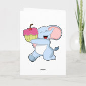 Carte Éléphant avec gâteau (Dos)