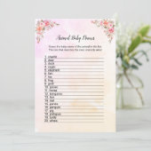 Carte Elephant Baby shower Animal Baby Names (Debout devant)