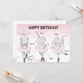 Carte Éléphant Ballerine Anniversaire (Devant/Arrière en situation)