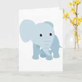 Carte Eléphant Bébé mignon (Fleur jaune)