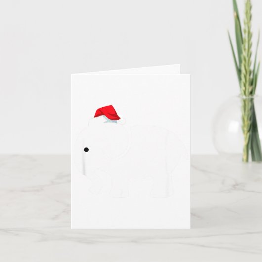 Carte Éléphant Blanc, Cadeau de Fête de Noël (Devant)