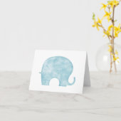 Carte Eléphant bleu (Fleur jaune)